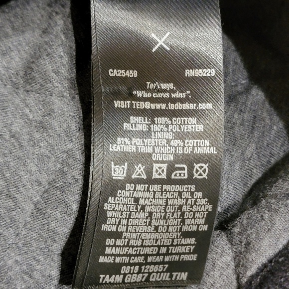 Ted Baker Quilted Jacket Men’s Size Small Black Full Zip Pocket Bomber Coat EUC - Picture 6 of 6